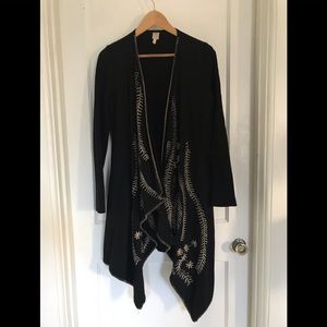 XCVI Black duster with design